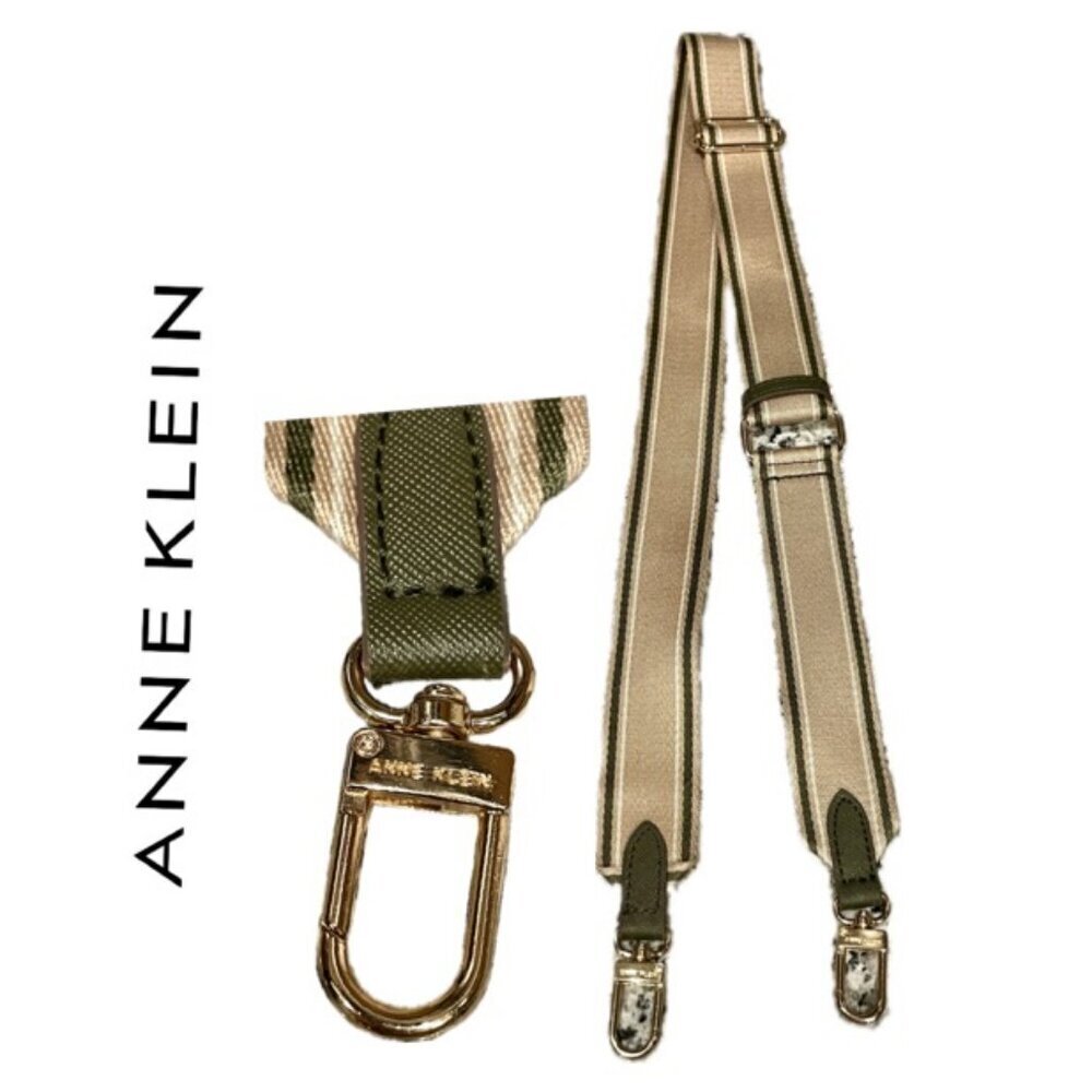 ADJUSTABLE‎ WEBBING STRAP CANVAS/LEATHER KHAKI /MILITARYGREEN GOLD HARDWARE CHIC